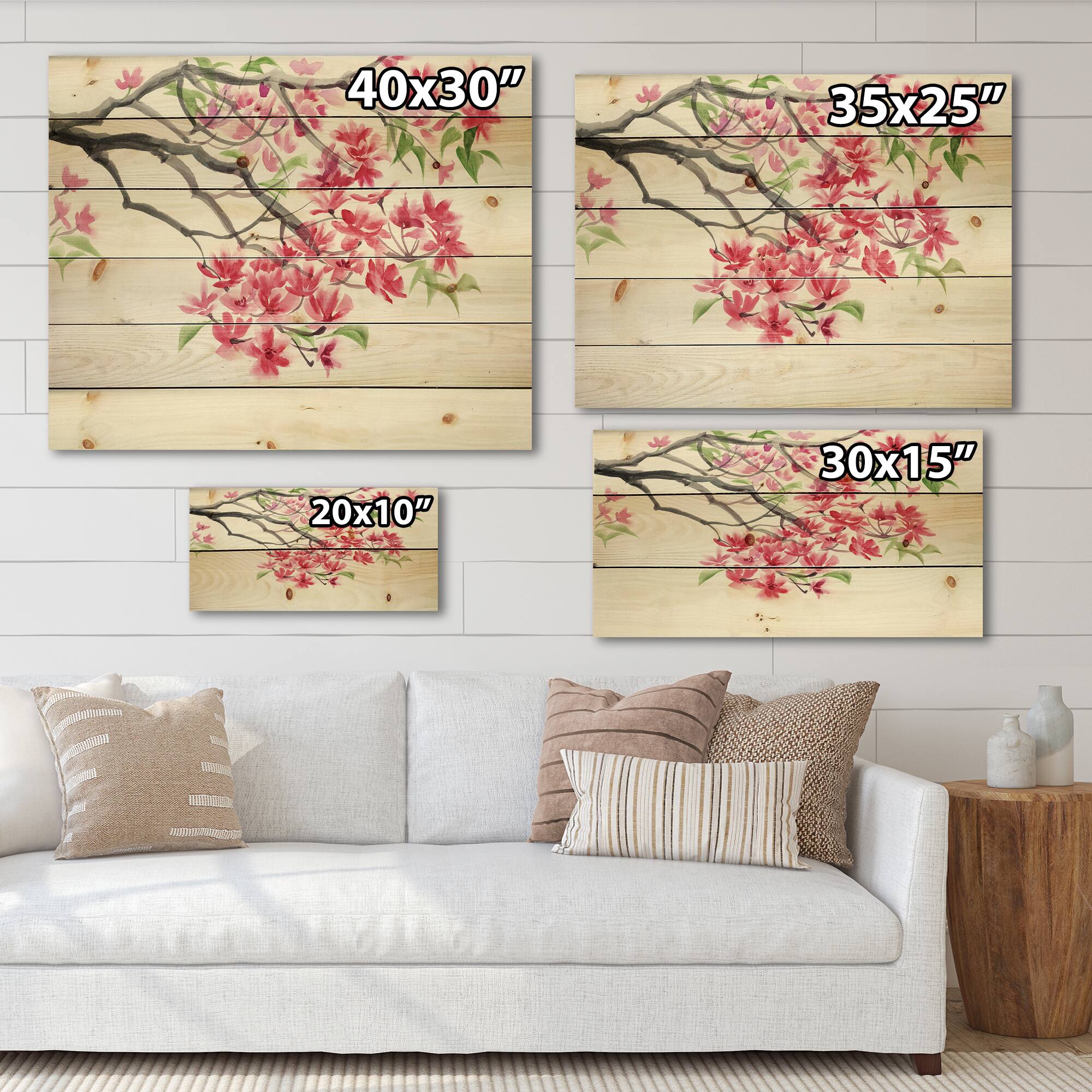Designart - Red Blossoming Tree